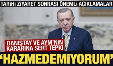 Son Dakika: Danıştay ve AYM’nin kararına Erdoğan’dan sert tepki!