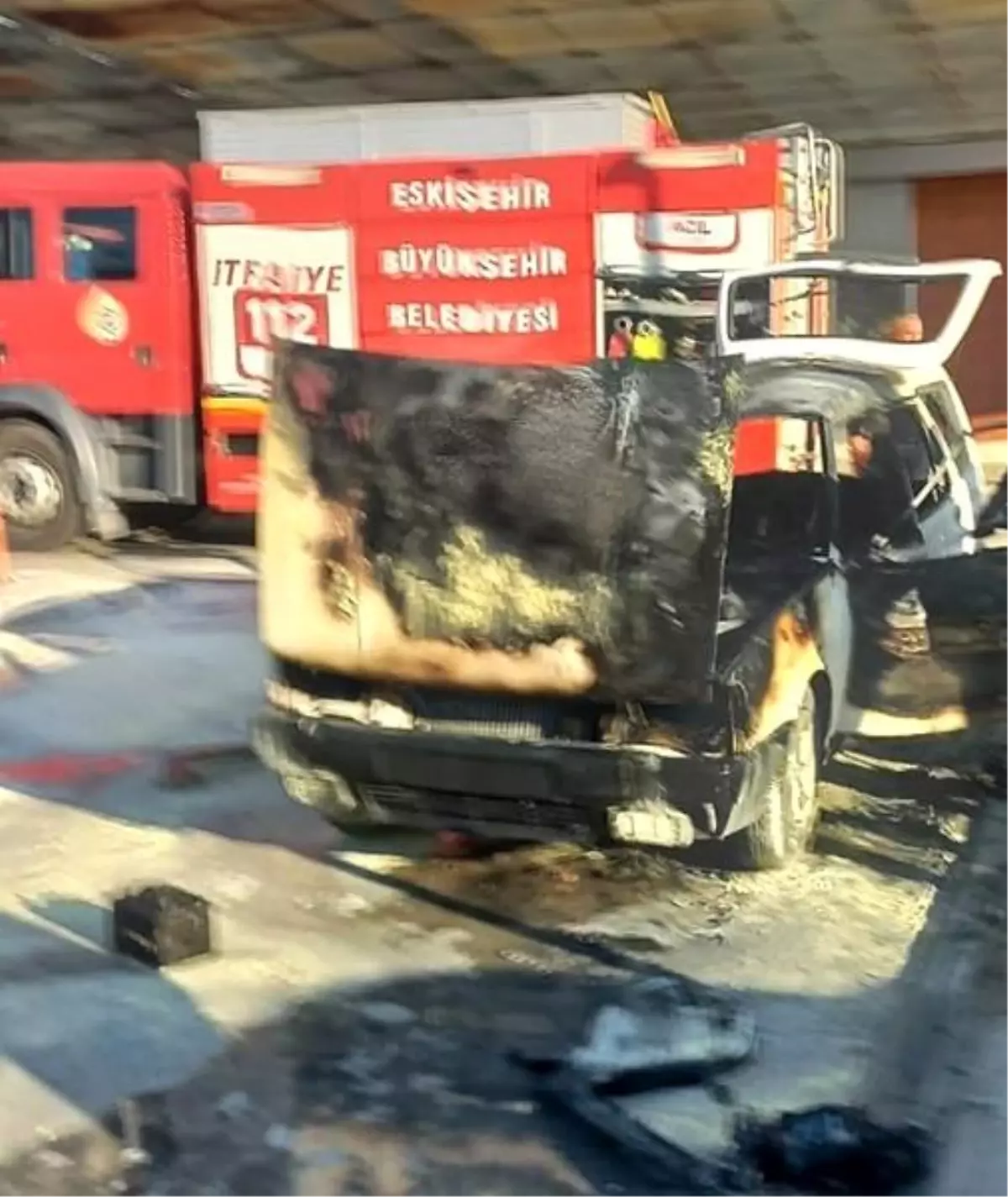 Eskişehir Hastane Otoparkında Yangın